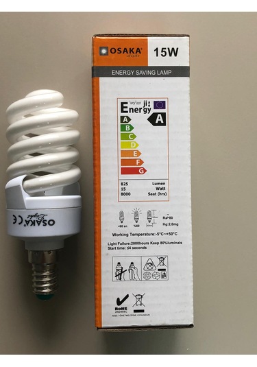 3 Adet Osaka 15w 75w 825 Lümen E 14 Tasarrulu Lamba 2700k Sarı