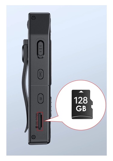 Km25 1080p 180 Derece Vücut Kamerası 1.3 Inch Hd Ekranlı Gece Görüşlü Aksiyon Kamerası - Siyah