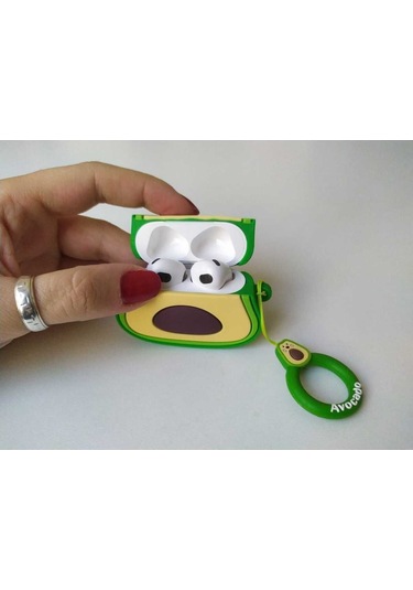 Iphone 1/2. Nesil Uyumlu Koruyucu Bluetooth Kulaklık Kılıfı Sevimli Avokado Figürlü Av0kado Airpods 1/2. Nesil