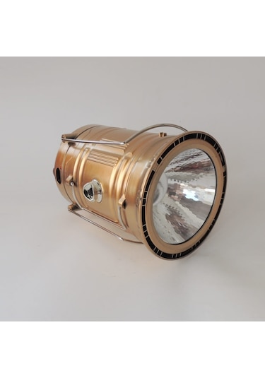 Solar Güneş Enerjisi Şarjlı Led Kamp Lambası Dağ El Feneri Küçük Altın N11.11158 Altın