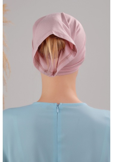 Tesettür Hazır Pratik Geçme Boru Bone Pudra Pudra