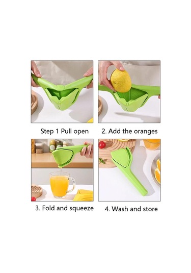 Yeşil 1pc Limon Sıkma Makinesi Kolay Sıkılabilir Manuel Limon Sıkma Makinesi Depolama Alanından Tasarruf Etmek İçin Katlanabilir Ve Düz Narenciye Suyu