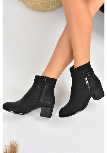 Fox Shoes Siyah Kalın Topuklu Kadın Bot L674155209