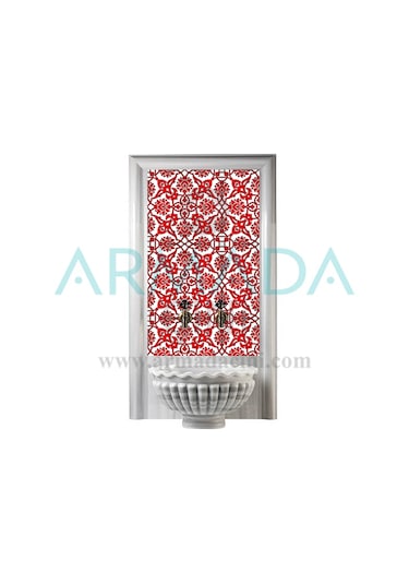 Armada Çini 60X100 CM Sp 83 Kırmızı Beyaz Serigraf Türk Hamamı Pa