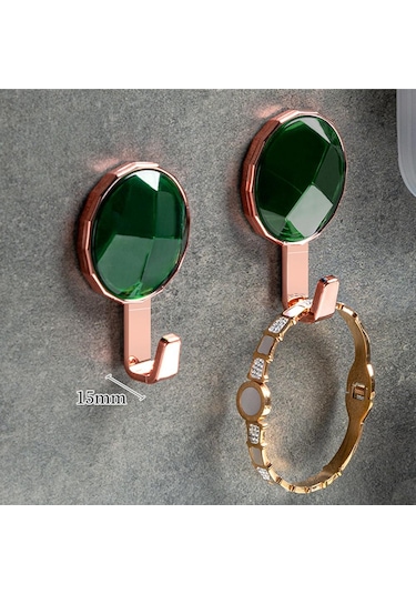 Kırmızı Lüks Sırlı Taşlar Kanca Duvara Monte Mutfak Banyo Kanca Deliksiz Güçlü Traceless Kapı Kanca Kendinden Yapışkanlı Asılı Kanca Kırmızı