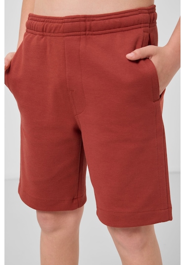 Tommylife Kiremit Pamuklu Yumuşak Dokulu Standart Fit Basic Erkek Çocuk Şort - 11293 Kiremit