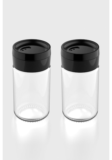 Renga Dorian 105 Ml Siyah Kapaklı 2'li Cam Tuzluk Biberlik Seti 121006 Siyah
