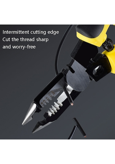 7'si 1 Arada Çok Fonksiyonlu Tel Striptizci Elektrikçi Manuel Alet Siyah Sarı