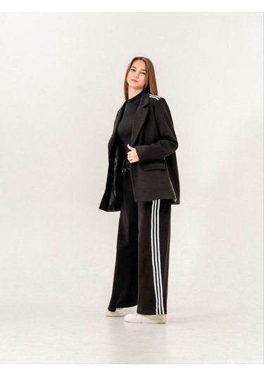 Kız Çocuk Pamuklu Astarlı Pantolon Ceket Tasarım Takım-14221 Siyah