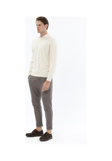 Finesuits Erkek Desenli Yünlü Kazak 2422201016.dspyr Kemik