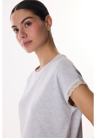 Penti Açık Gri Grey Kapri Pijama Takımı
