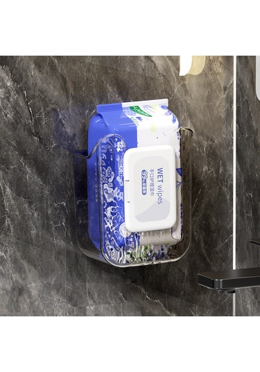 Şeffaf Gri Duvara Monte Mendil Kutusu, Deliksiz A