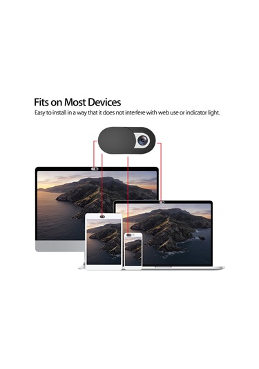 Geeksen Kamera Koruması Kaydırmalı Kapağı - Telefon/tablet/dizüstü Bilgisayar Uyumlu - Siyah - 6 Adet Paket