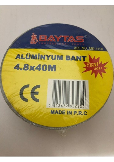 BayTaş Alüminyum Folyo Yanmaz Soba Baca Bant 4.8mm*40 Metre