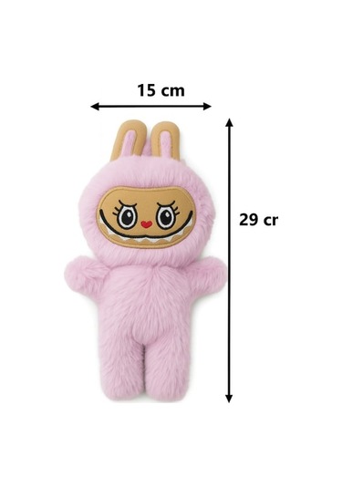 Labubu Peluş Bebek Dekoratif Oyuncak, Uyku Arkadaşı Labubu Oyuncak - Pembe