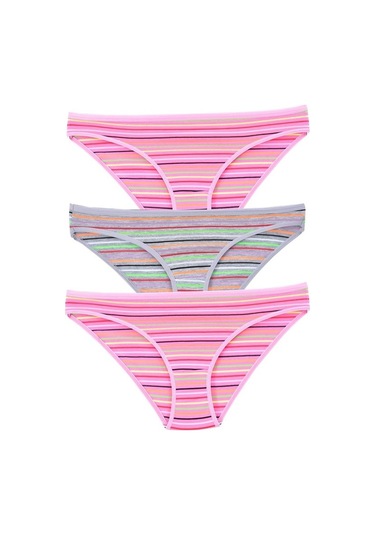 Kadın 3'Lü Paket Desenli Bikini Külot Asorti (481017870)-Tek Ebat-Asorti Çok Renkli