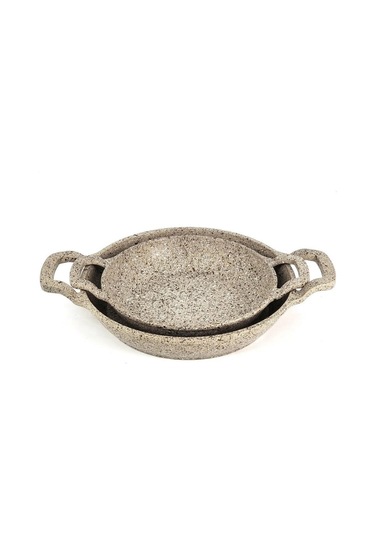 Oms 3729 Döküm Granit 2 Parça Kapaksız Sahan Set 18-20 Cm Kumbeji