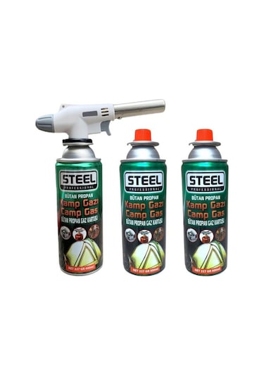 1300 Derece Pürmüz Çakmak No 920 + 3 Adet Steel Kartuş Beyaz