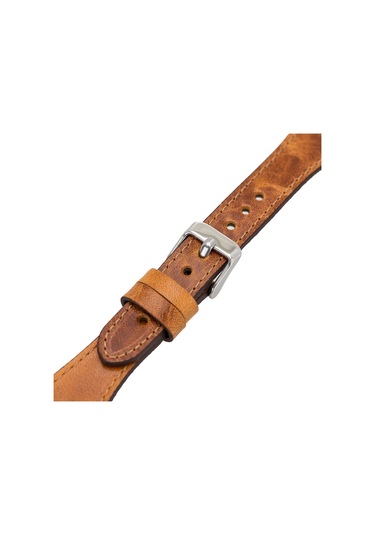 Apple Uyumlu  Watch Deri Kordon 38-40-41mm Slim G19 Taba