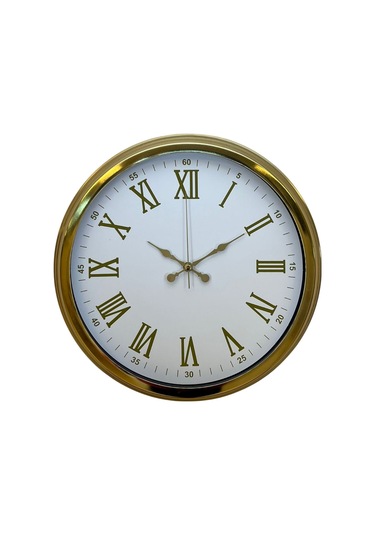 Royal White Gold 40 Cm Metal Duvar Saati Metal - Beyaz