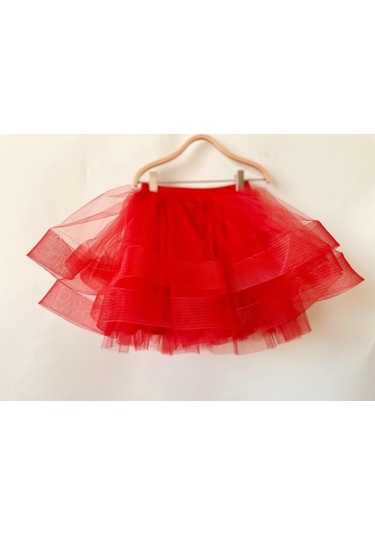 Gala Katkatlı Kız Çocuk Tütülü Etek Kırmızı