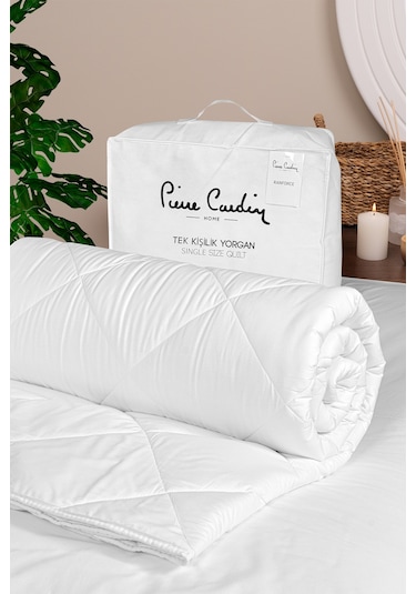 Pierre Cardin Pure Cotton Yorgan Tek Kişilik Beyaz