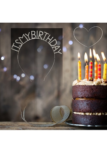 Doğum Günü It's My Birthday Metal Kristal Taşlı Taç Çok Renkli