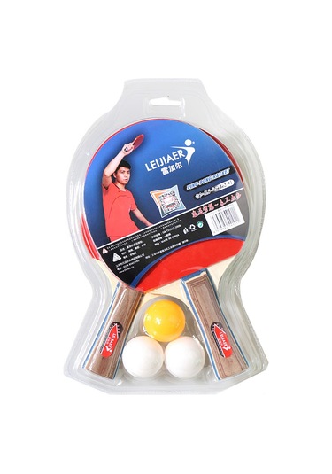 Ranyeek 2 Kişilik Tenis Topu Seti: Uzun Saplı Raketler Ve 3 Top, Dayanıklı Ahşap Sap, Sponge Lastik Yüzey