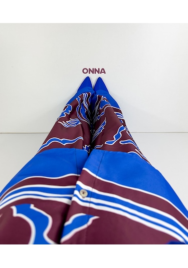 Modaonna Özel Baskılı Gömlek Pantolon Takım Çok Renkli