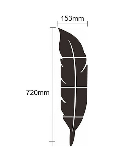 Vkemall 3d Kanat Şekli Akrilik Ayna Duvar Sticker - Koruyucu Filmi İle, Kolay Kurulum, Çekilebilir, 73x18cm Siyah Siyah