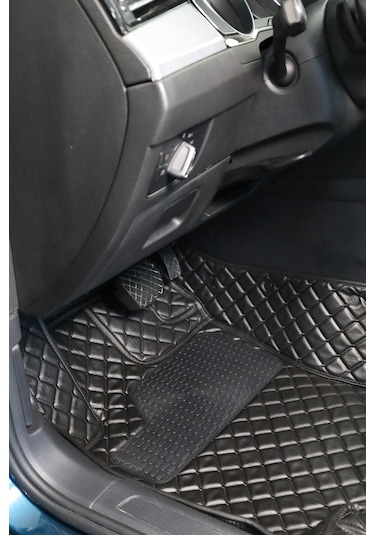 Cupra Terramar Siyah Üzeri Siyah Dikiş 8d Diamond Premium Kaymaz Deri Oto Paspas