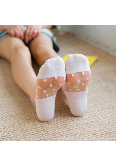 Bolero Bayan Puantiyeli 3'lü Şeffaf Babet Çorap Çok Renkli