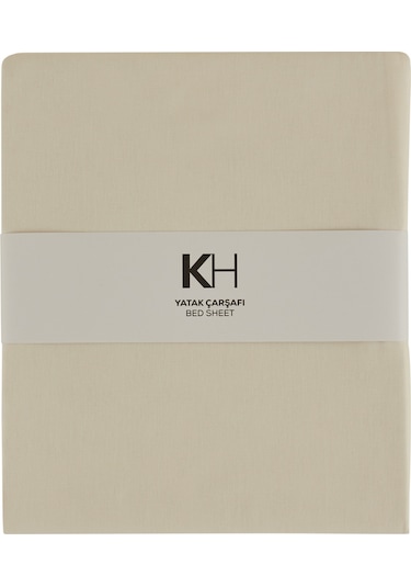 Karaca Home Basic %100 Pamuk Tek Kişilik Düz Çarşaf Ekru