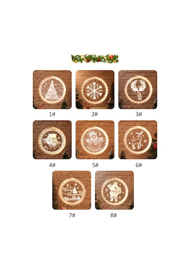 Noel Asılı Işık İç Mekan Dış Mekan Festival Parti Pencere Duvar Dekorasyonu Su Geçirmez Led Lamba