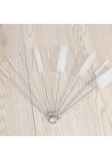 Şişe Fırçası Temizleme Fırçaları Şişe Borusu Su Isıtıcısı Çaydanlık Beyaz - 10 Adet