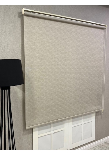 Lüks Güneşlik Düz Stor Perde Bej Bej