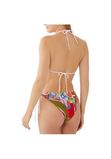 Pucci Desenli Üçgen Bikini Üstü Çok Renkli