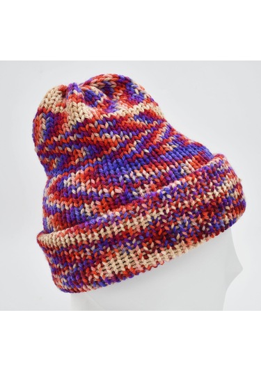 Kalın Kışlık Örgü Yün Kadın Bere Çift Kat Mor Mor