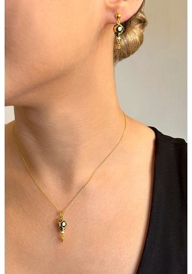 18k Altın Kaplamalı 925 Ayar Gümüş Uçan Balon Set - 67022802 Altın