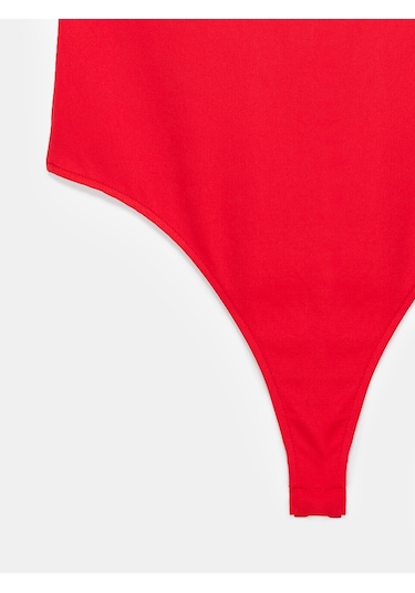 Dilvin 32836 Halter Yaka Bodysuit-kırmızı