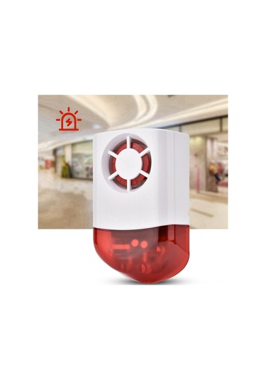 Geeroyoo Ev Alarm Sistemiyle Uyumlu Kablosuz 120db Sesli Işıkli Alarm, Dahili Pil Ve 433mhz Rf, Ev/ofis/gömlek Depoları İçin