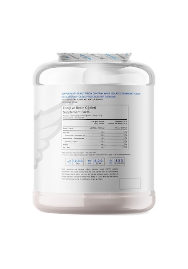 Supplementler Whey Isolate 2000 Gr Çilek