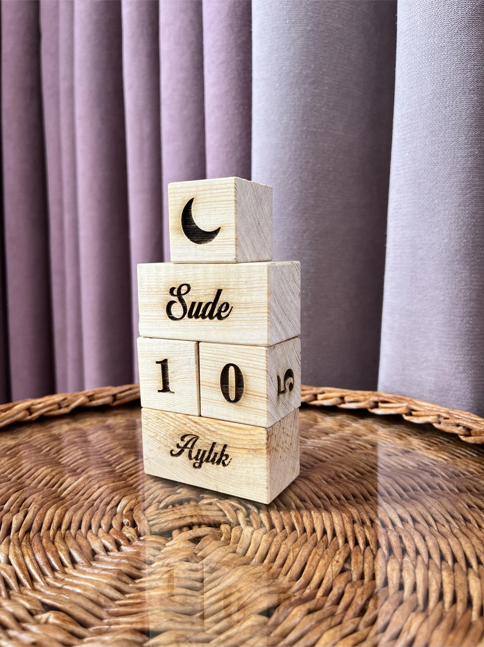 İsimli Bebek Anne Anı Küpü Dekor Türkçe 5 Li Set Isimli Ahşap Bebek Anı Küpleri