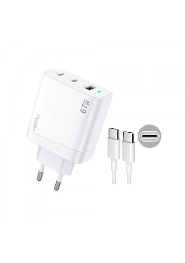 Hp-c32 67 Watt Gan Şarj Adaptörü 100 Cm Kablo 3-port Fast Charger
