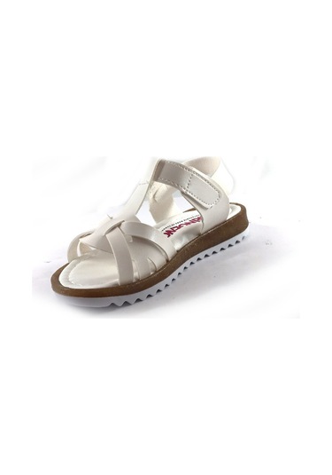 Şirin Bebe Beyaz Kız Çocuk Sandalet Ayakkabı