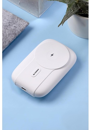 Torima Beyaz 10000mah Magsafe Powerbank Standlı, Kablosuz & Pd 22.5w Hızlı Şarj BEYAZ