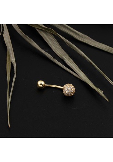 Bilezikci Kadın 14 Ayar Atın Göbek Piercing Sarı