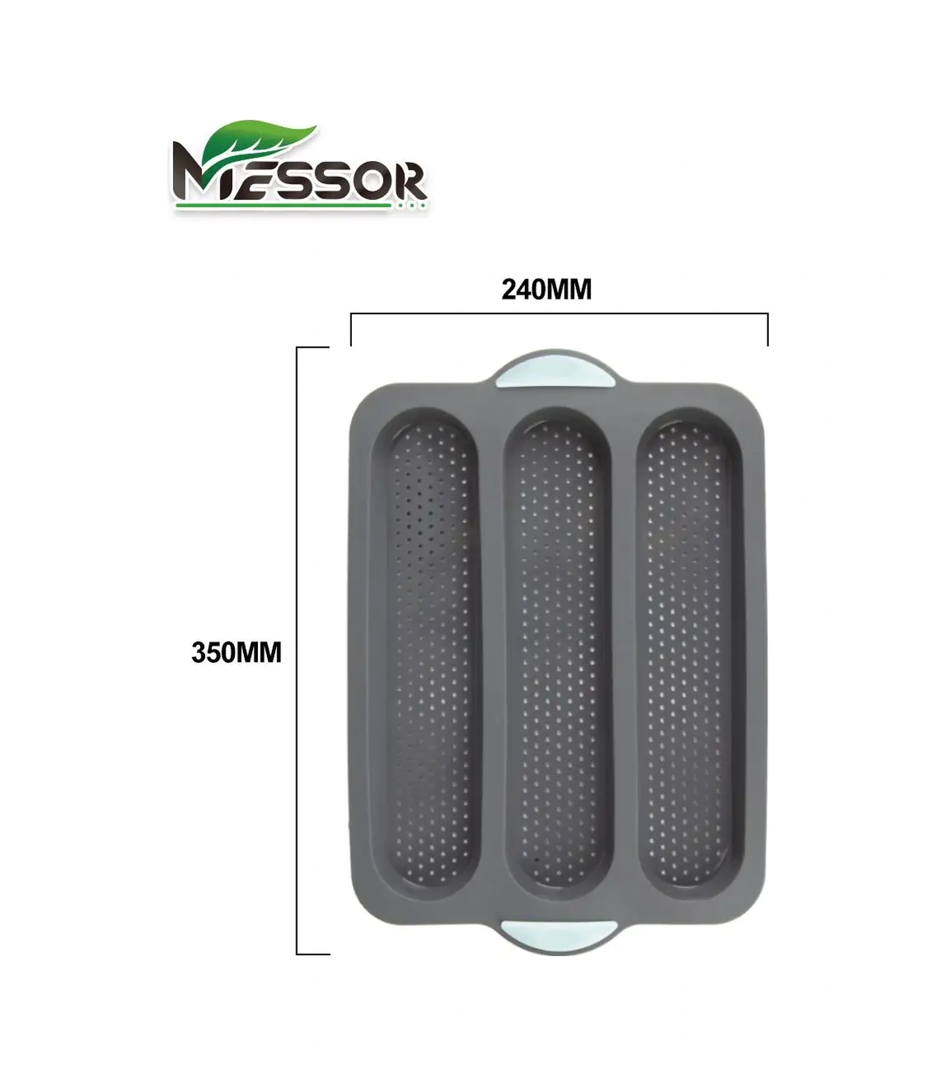 Messor Silikon Fırın Kalıbı Baguette Pişirme Ve Ekmek Hamuru Kalıbı 139008616 Gri