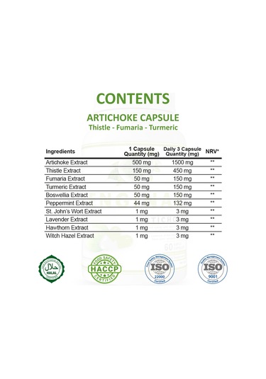 Gökçek Şifa 1000 MG Enginar (Artichoke Capsule) 60 Kapsül