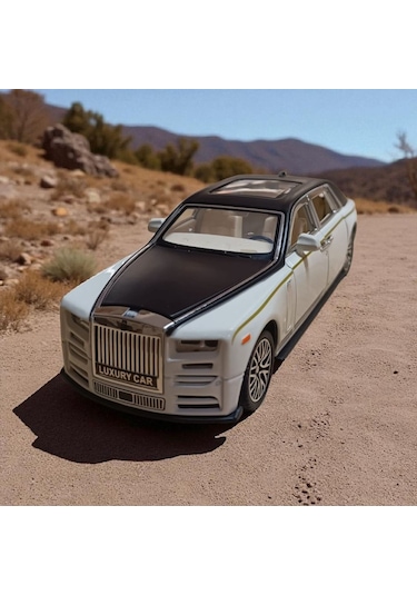 Metal Araba Çek Bırak Rolls Royce Krem Sesli Ve Işıklı Diğer